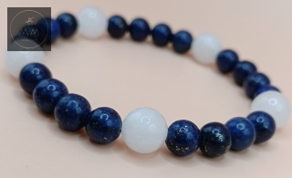 Bransoletka z kamieni naturalnych - lapis lazuli i jadeit mashan - handmade