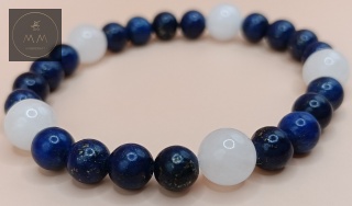 Bransoletka z kamieni naturalnych - lapis lazuli i jadeit mashan - handmade