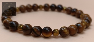 Bransoletka z kamieni naturalnych - tygrysie oko i hematyt - handmade