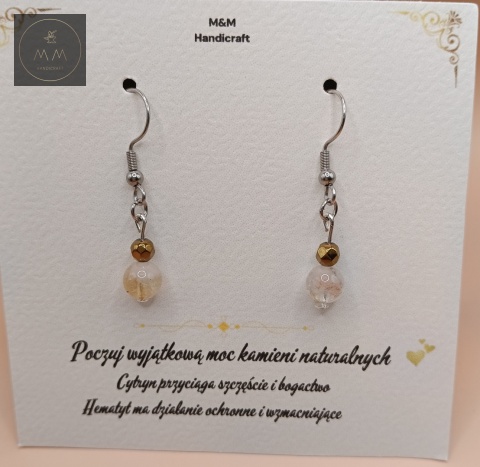 kolczyki-z-kamieni-naturalnych-hematyt-i-cytryn-bigle-stal-chirurgiczna-handmade-zbliżenie-na-kamienie