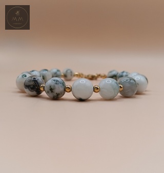 Bransoletka TERRA z agatu mszystego - biżuteria handmade