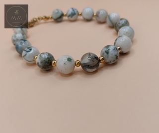 Bransoletka TERRA z agatu mszystego - biżuteria handmade