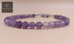Bransoletka z ametystu fasetowanego - ręcznie robiona biżuteria handmade