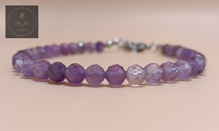 Bransoletka z ametystu fasetowanego - ręcznie robiona biżuteria handmade