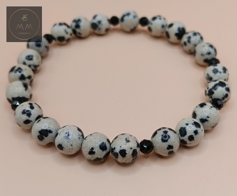 bransoletka-z-kamieni-naturalnych-jaspis-dalmatyński-i-czarny-turmalin-handmade