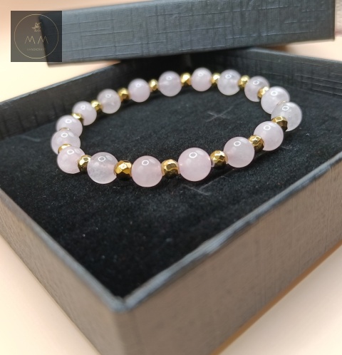 bransoletka-z-kamieni-naturalnych-kwarc-różowy-i-hematyt-handmade-w-ozdobnym-pudełku