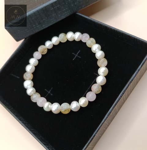 bransoletka-z-kamieni-naturalnych-kwarc-różowy-i-cytryn-i-perły-naturalne-handmade-w-ozdobnym-pudełku