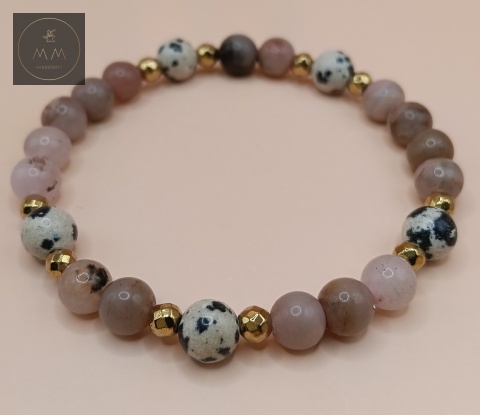 bransoletka-z-kamieni-naturalnych-rodonit-jaspis-dalmatyński-i-hematyt-handmade