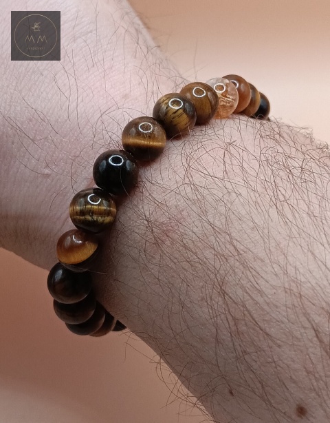 męska-bransoletka-z-kamieni-naturalnych-tygrysie-oko-i-cytryn-handmade-na-nadgarstku