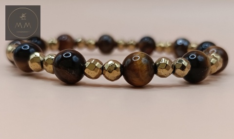bransoletka-z-kamieni-naturalnych-tygrysie-oko-i-hematyt-handmade-zbliżenie-na-kamienie
