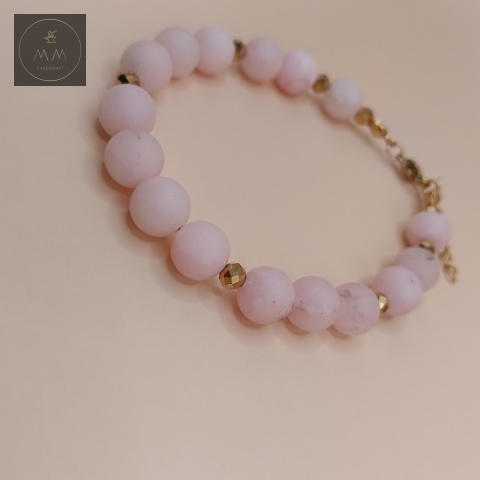 bransoletka-z-kamieni-naturalnych-kwarc-różowy-matowy-i-hematyt-handmade