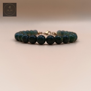 Bransoletka z naturalnego agatu mszystego - biżuteria handmade