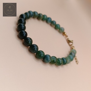 Bransoletka z naturalnego agatu mszystego - biżuteria handmade