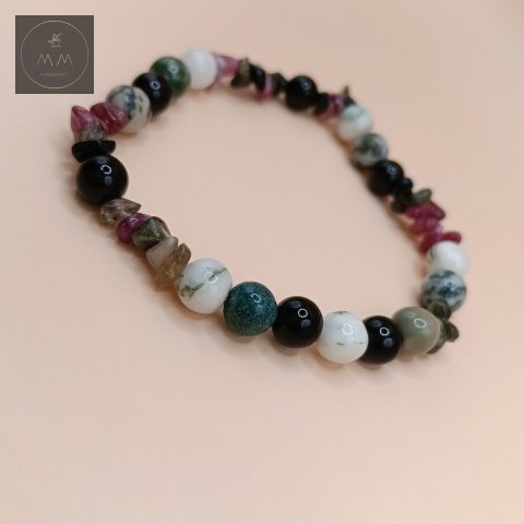 bransoletka-z-kamieni-naturalnych-agat-mszysty-biało-zielony-turmalin-kolorowy-onyks-handmade