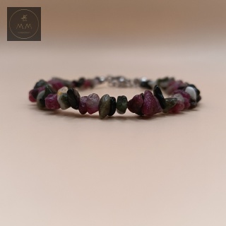 Bransoletka z turmalinu multicolor - biżuteria handmade z kamieni naturalnych
