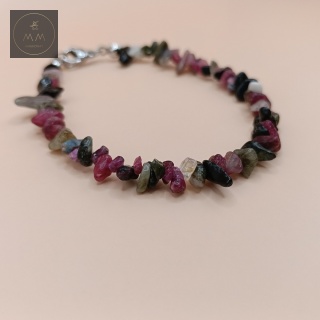 Bransoletka z turmalinu multicolor - biżuteria handmade z kamieni naturalnych