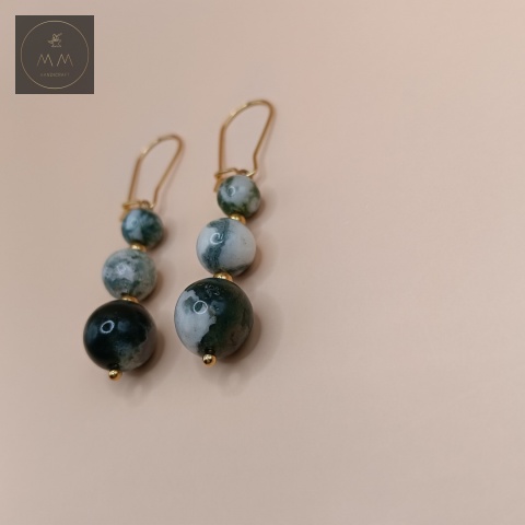 kolczyki-TERRA-z-kamieni-naturalnych-agat-mszysty-handmade-zbliżenie