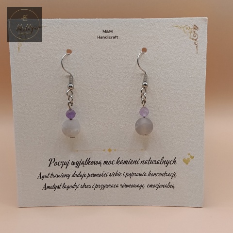kolczyki-z-kamieni-naturalnych-agat-trawiony-i-ametyst-bigle-stal-chirurgiczna-handmade-zbliżenie-na-kamienie