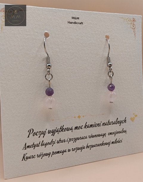 kolczyki-z-kamieni-naturalnych-ametyst-i-kwarc-różowy-handmade-bok-lewy