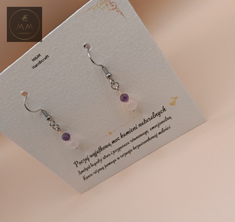 kolczyki-z-kamieni-naturalnych-ametyst-i-kwarc-różowy-handmade-rzut-z-góry