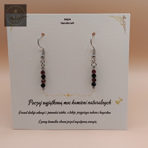 kolczyki-z-kamieni-naturalnych-granat-i-czarny-turmalin-handmade-zbliżenie-na-kamienie