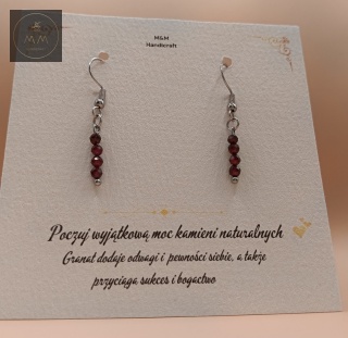 Kolczyki z kamieni naturalnych - granat