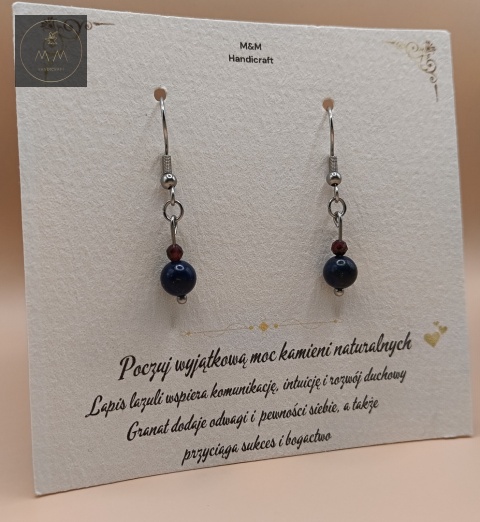 kolczyki-z-kamieni-naturalnych-granat-i-lapis-lazuli-bigle-stal-chirurgiczna-handmade-bok-lewy