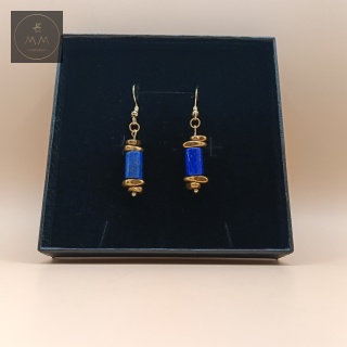 Luksusowe kolczyki z lapis lazuli i hematytu - biżuteria handmade z kamieni naturalnych