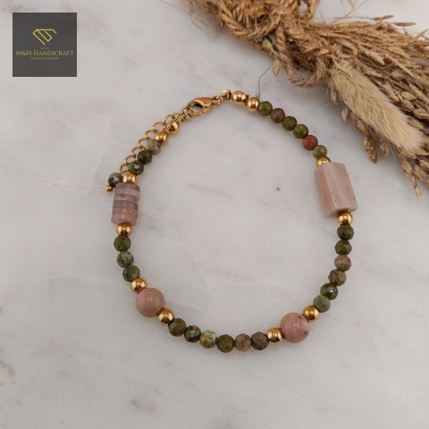 bransoletka-z-kamieni-naturalnych-rodonit-kwarc-unakit-handmade