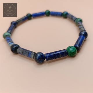 Bransoletka z lapis lazuli i azurytu - ręcznie robiona biżuteria z kamieni naturalnych
