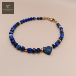 Elegancka Bransoletka z Kamieni Naturalnych Serce Oceanu Lapis Lazuli
