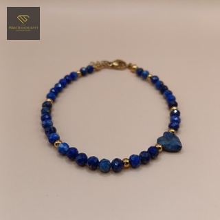Elegancka Bransoletka z Kamieni Naturalnych Serce Oceanu Lapis Lazuli