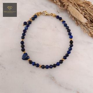 Elegancka Bransoletka z Kamieni Naturalnych Serce Oceanu Lapis Lazuli