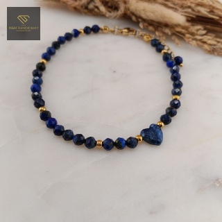 Elegancka Bransoletka z Kamieni Naturalnych Serce Oceanu Lapis Lazuli
