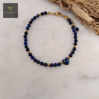 Elegancka Bransoletka z Kamieni Naturalnych Serce Oceanu Lapis Lazuli