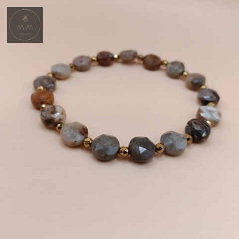 bransoletka-z-kamieni-naturalnych-jadeit-brązowy-i-hematyt-handmade-zbliżenie-na-kamienie