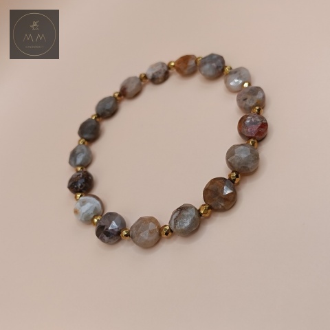 bransoletka-z-kamieni-naturalnych-jadeit-brązowy-i-hematyt-handmade-zbliżenie