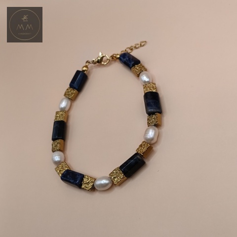 bransoletka-z-kamieni-naturalnych-sodalit-hematyt-i-pereł-naturalnych-handmade