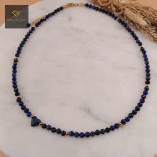 Elegancki Naszyjnik z Kamieni Naturalnych Serce Oceanu Lapis Lazuli