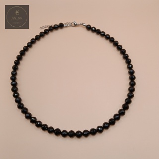 Elegancki choker z czarnego turmalinu - ręcznie robiona biżuteria z kamieni naturalnych
