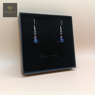 Kolczyki z kamieni naturalnych - ametyst i lapis lazuli