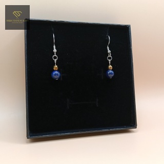 Kolczyki z kamieni naturalnych - hematyt i lapis lazuli