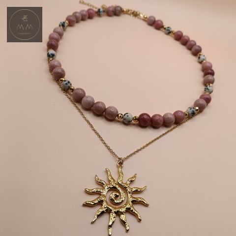 zestaw-biżuterii-z-kamieni-naturalnych-i-stali-chirurgicznej-rodonit-jaspis-dalmatyński-i-hematyt-handmade-zbliżenie