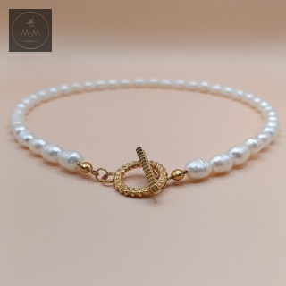 Luksusowy choker z naturalnych pereł - ręcznie robiona biżuteria
