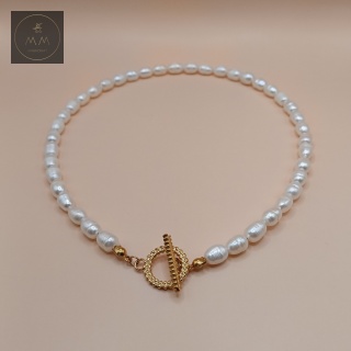 Luksusowy choker z naturalnych pereł - ręcznie robiona biżuteria