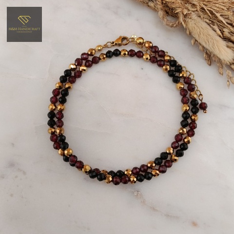 naszyjnik-dla-Barana-z-kamieni-naturalnych-granat-turmalin-hematyt-handmade-zbliżenie-na-kamienie