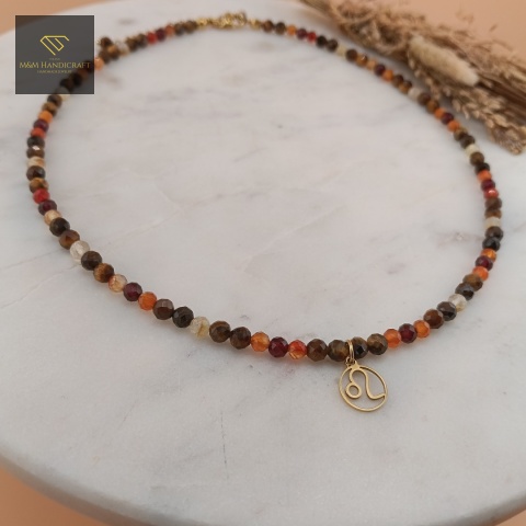 naszyjnik-dla-Lwa-z-kamieni-naturalnych-tygrysie-oko-cytryn-granat-karneol-handmade-zbliżenie