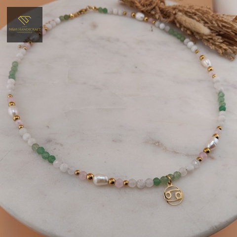 naszyjnik-dla-Raka-z-kamieni-naturalnych-kamień-księżycowy-awenturyn-perła-kwarc-różowy-handmade