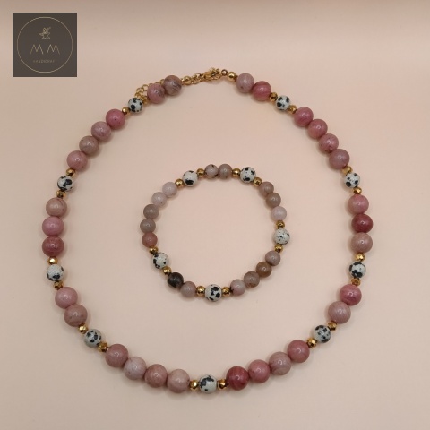 zestaw-biżuterii-z-kamieni-naturalnych-rodonit-jaspis-dalmatyński-i-hematyt-handmade