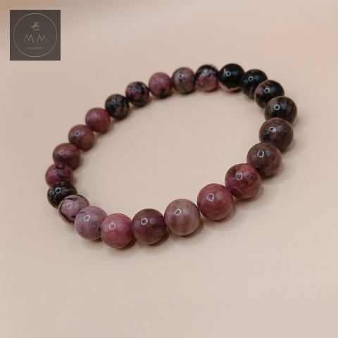 bransoletka-z-kamieni-naturalnych-rodonit-handmade-zbliżenie